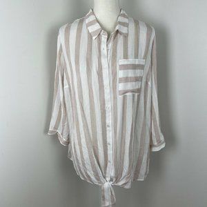 Mix by 41 Hawthorn Gauze Tie Front Shirt